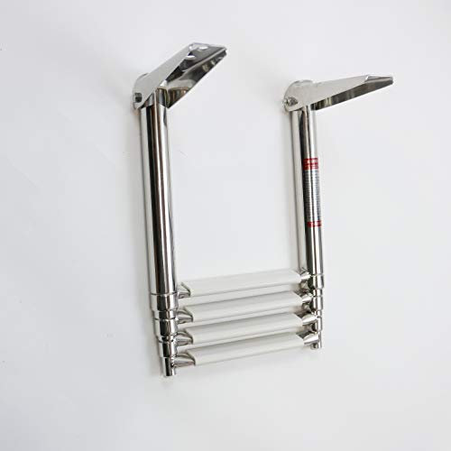 Telescopic Boat Boarding Ladder 316 Stainless Steel 4 Steps, Marine