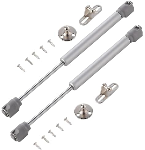 QOPAHI 200N/44lbs Gas Struts for Heavy Lid, Kitchen Cabinet Cupboard Hinges Safety Lift Support Soft Open Lid Safety Hinges for Cupboard Doors Toy Gas Box Cover, Pack of 2