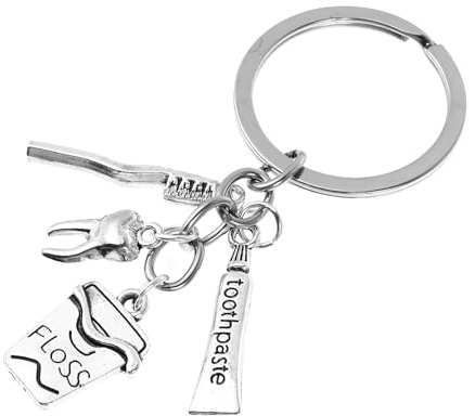 Amosfun Kreativer Zahnarzt SchlüSselanhäNger Mit ZahnbüRste Und Zahnpasta Design Moderner SchlüSselbund AnhäNger FüR ZahnäRzte Medizinisches Personal Geschenkidee FüR Zahnarztpraxis