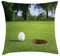 ABAKUHAUS Golf Kissenbezug, Golfball Nähe des Loch, Wasser und Schmutz resistent Stoff Digital Druck Für den Innen oder Außen Bereich, 40 x 40 cm, Grün Weiß