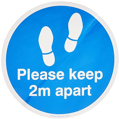 Viking Signs Panneau graphique en vinyle avec inscription « Please keep 2m apart floor ».