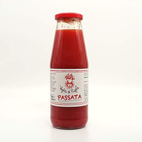 Voglia Di Puglia Passata Di Pomodoro Artigianale Gluten Free Senza Conservanti 720ml 100% Made In Italy 12 Bottiglie