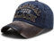 Herren Kappe Hut Distressed Washed Cotton Einstellbare Mode Trucker Cap Sommer Belüftete Baseball Sun Cap Hat-Blue_Adjustable