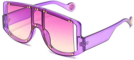 WQZYY&ASDCD Sonnenbrille Herren Damen Übergroße Sonnenbrillen Frauen Einzigartige Farbverläufe Sonnenbrillen Brillen Big Plastic Frame Shades Weiblich Uv400-Lila