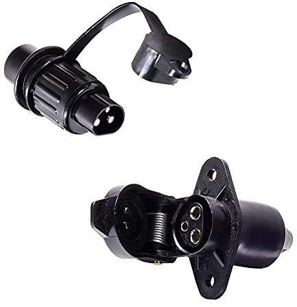 Feuunly Enchufe Remolque 3 Pines Y Zócalo Remolque 3 Pines 12V, Conector 3 Pines Impermeable Remolque, Adaptador Enchufe Remolque Conector 3 Pines, para Tractor Camión RV Remolque Conector