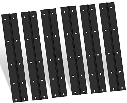 EPHECH Charnières noires de piano de 15,2 cm, 6 charnières continues robustes en acier inoxydable 304, épaisseur de 0,1 cm