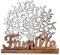 Gilde Scultura decorativa – Albero della vita famiglia – Decorazione soggiorno – in alluminio e legno – 48 x 51 cm