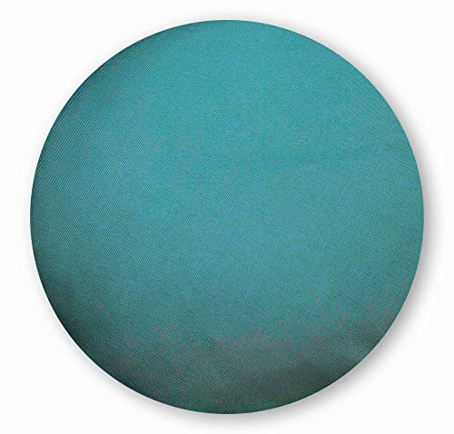 Kissenbezug Leinen Optik Petrol 50 cm Rund Weich Dekorativ fein strukturiert Kissenbezüge für Sofa Wohnzimmer Schlafzimmer Dekokissen mit verstecktem Reißverschluss Couchkissen
