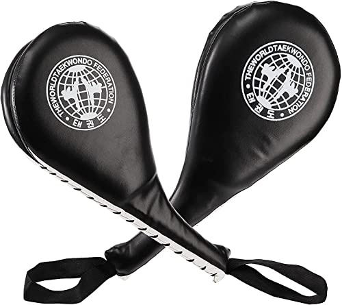 WUWEOT 2 Pack Taekwondo Kick Pads, Durable Striking Pad Target TKD Karate Martial Arts Strike Targets Kickboxing Training, Black