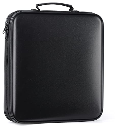 TIMCORR DVD Storage CD Case Holder: 160 Capacity CD Sleeves Black Disc Cases Binder for Car - CD Hard Organizer Box - Large DVD Wallet for Movie/Music/Game & Portable CD Book