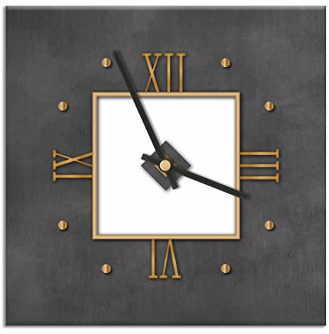 Mareli Wanduhr mit bedrucktem Papier - geeignet für Wohnzimmer, Küche, Büro - leises Uhrwerk