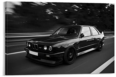 ZHUTOU Auto-Poster BMW E30 M3, dekoratives Gemälde, Leinwand, Wandkunst, Wohnzimmer, Poster, Schlafzimmer, Gemälde 20 x 30 cm