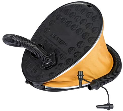 Acan Tradineur - Hinchador de pie de 2 litros, inflador de Fuelle, Bomba de inflado con 3 boquillas y Tubo Flexible para colchonetas, flotadores, Playa, 22,5 x 15,7 cm