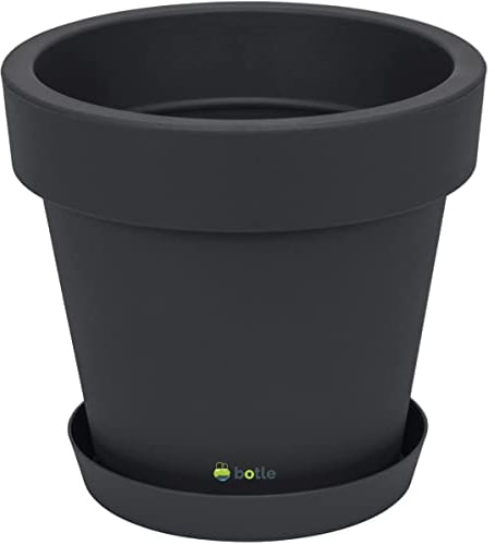 botle Blumentopf Übertopf inkl. Untersetzer Blumenkübel 50 cm x 45,5 cm anthrazit Pflanzkübel Pflanztopf Kunststoff