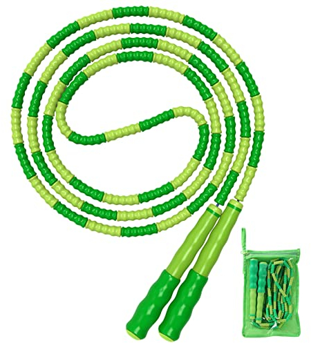 Leeboom Springseil, verstellbare Länge, verwicklungsfrei, segmentiert, weiche Perlen, Fitness-Springseil für Kinder, Männer und Frauen, Gewichtsverlust, 2,5 m