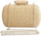 Beach Bag Straw Bags Hand-woven Straw Bag, Women Straw Handbag Evening Bag Ladies Wedding Party Clutch Prom Chain Shoulder Gold