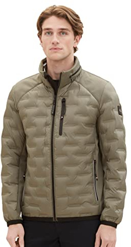 TOM TAILOR Herren 1038608 Hybrid Steppjacke mit abnehmbarer Kapuze im Kragen (1er Pack)