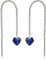 Materia Herz Durchzieher Ohrringe - Ohrhänger Silber 925 Zirkonia blau SO-480-Blau