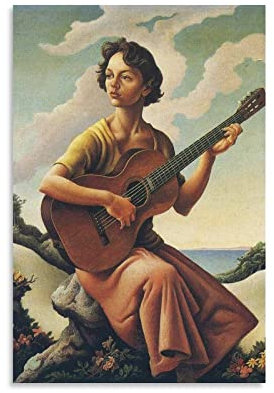 Thomas Hart Benton Poster Jessie mit Gitarre, Wandkunst, Bild, Malerei, Poster, Kunstwerke, Raumdekoration, 30 x 45 cm