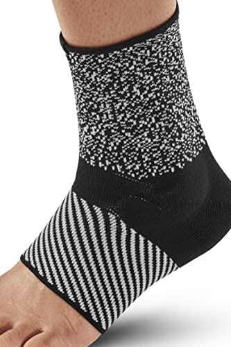 CEP - ORTHO ANKLE SLEEVE MAX SUPPORT COMPRESSION unisex | Sprunggelenkbandage mit 3D-Silikon-Pad zur Entlastung des Knöchels | Sprunggelenk Fußbandage mit Kompression | Black/White | L