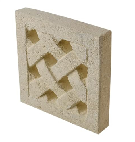 Griglia Di Aerazione Ventilazione Quadrata In Pietra Di Matera Bocchetta Aereazione 15x15 Uso Esterno Interno. Prodotto Artigianale Lavorato In Italy 15x15 Cm F006