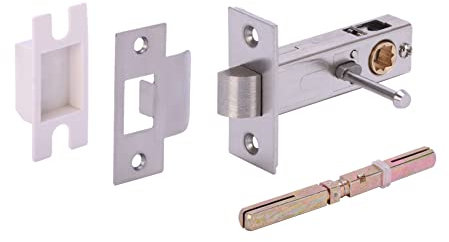 HANDLEZONE® 76mm Privacy Latch, Premium Tubular Latch, Catch for Internal Timber Doors - Satin Nickel