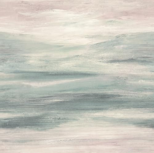 Rasch Fototapete 363555 - Vliestapete mit abstrakter Aquarell Landschaft in Rosa Blau - 2,65m x 2,65m (BxL)