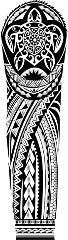 Temporäre tattoos Ganzer Arm Maori Schildkröte - 1 Blatt von Männer Fake tattoos | Arm Tätowierung | Schwarz | Arm Klebetattoos, Herren - TATTOO YOUR STYLE