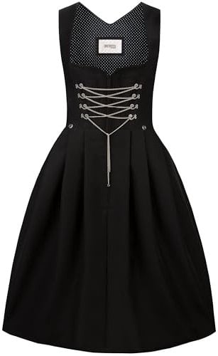 Stockerpoint Damen Adele Midi Midi Dirndl ohne Schürze, schwarz, 52