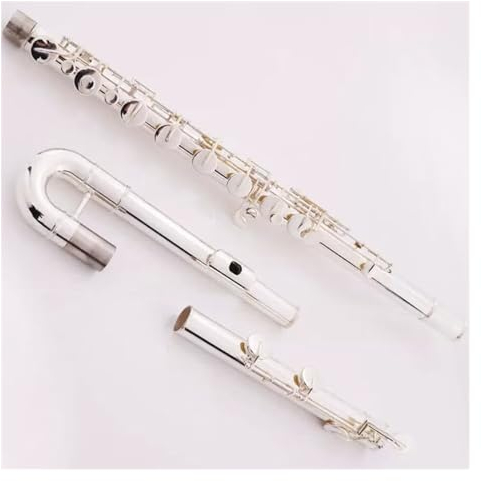 Professionelle Querflöte Bass-C-Flöte, Weißes Kupfer, Versilberter Röhrenkörper, Flöten-Ensemble-Bassinstrument Mit Box