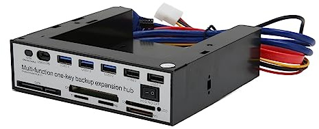Yctze 5,25-Zoll-PC-Medien-Dashboard-Frontplatte CF TF M2 SD MS Interner Kartenleser M.2 B Key NGFF MSATA Optischer Laufwerksadapter USB3.0 unterstützt OTB Backup mit Riser-Karte TF SD MS Inte