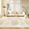 Tospass Wohnzimmer Teppich Beige 120x160 Modern Einfach Geometrisches Muster Creme Teppich Sofa Couchtisch Quadratisch Teppich Schlafzimmer Kinderzimmer Weich rutschfest Waschbarer Teppich