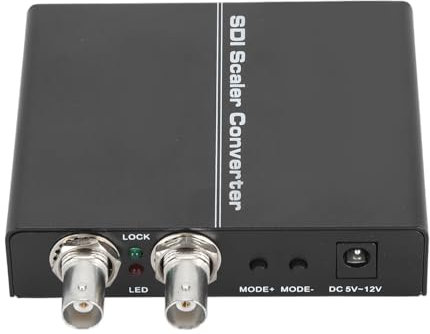 Jectse Adattatore SDI a HDMI - Uscita Sorgente HDMI su 2 Monitor SDI, Uscita Sorgente HDMI 1080P Convertitore HDMI a Doppio SDI Supporto SD HD 3G SDI 100‑240 V (Spina europea)