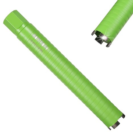 BETTERI 52 mm Micro Percussion Diamond Drill Bit Soft Impact Core Drill Usable Length 300 mm, 1 1/4 Inch UNC Core Drill Bit for Core Drill, Drill Bit, Dry Drill Bit for Concrete