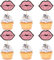 Cyodoos 24 PCS Glitter Pink lip Cupcake Toppers, Pink Glitter Girls Cupcake Toppers, Lip Cupcake Picks, Cake Topper for Wedding Bridal Shower Girls Party Cake Decorations Supplies