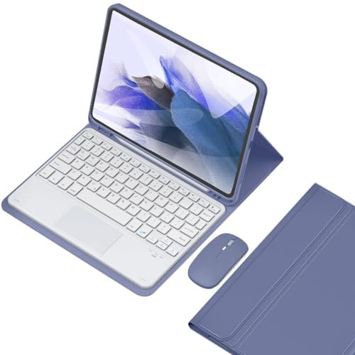 VLEAQC Étui avec Clavier pour Samsung Galaxy Tab S9 FE 10,9 Pouces 2023, Clavier Bluetooth détachable magnétique, pavé Tactile et Souris, Coque légère avec Porte-Stylo,Violet