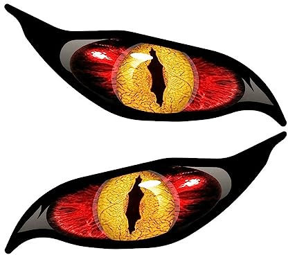 YIGZYCN 2 Stück Böse Augen Auge Auto Helme Aufkleber Aufkleber Auto Dekorationen Windschutzscheibe Aufkleber 12/20 cm Länge Auto Aufkleber