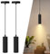 Aigostar Black Pendant Light Fitting, Ceiling GU10 Fixture, Cylinder Pendant for Kitchen Island Bedroom - 2 Sets