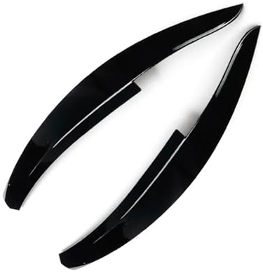 BIPANO 2 Stück Auto-Scheinwerfer-Augenbrauen-Aufkleber, for VW, for Scirocco R GTS 2008–2017, glänzend schwarz, Carbonfaser-Zierteile, Zubehör for Scheinwerfer und Augenlid Scheinwerfer-Augendeckelabd
