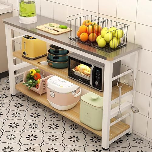 MTSYXYM Edelstahl Arbeitstisch,Edelstahl Tisch Outdoor,Küche Edelstahltisch,mehrschichtige Lagerung, Einstellbarer Schichtabstand,Für Garage, Haus, Lager Und Küche.