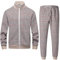Männer Track Suits Sets Langarm Full-Zip Sweatsuit Aktive Jacken und Hosen 2-teilige Outfits ANAYSN-1215TK1-Red-L