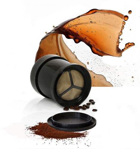Finum COFFEE SPRINTER Kaffee Dauerfilter - Kaffeefilter für eine Tasse - Permanentfilter mit Gewebe aus Edelstahl - Eintassenfilter für die Reise und für Zuhause, 9.5 x 9.5 x 10.5 cm (2)