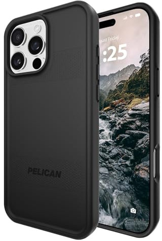 Pelican Protector iPhone 16 Pro Max Case [Compatible with MagSafe] Rugged Magnetic Phone Case with 16ft Military-Grade Drop Protection - Heavy Duty Phone Cover for iPhone 16 Pro Max - Black