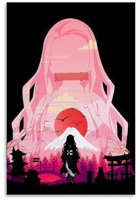 TNERPAR Anime Demon Slayer Poster Kamado Nezuko Poster Dekorative Malerei Leinwand Wandkunst Wohnzimmer Poster Schlafzimmer Malerei,Wandkunst Bilddruck Moderne Familienzimmer Dekor 12x18inch(30x45cm)