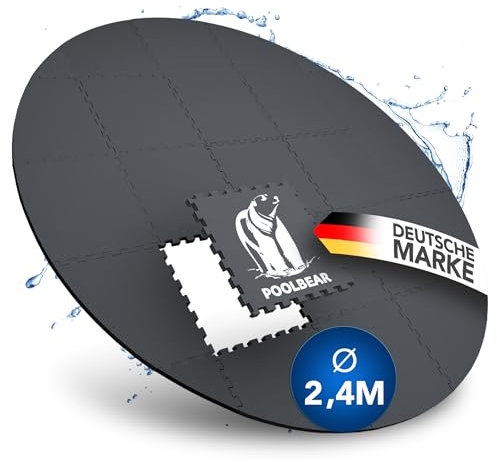 PoolBear Tappetino per vasca idromassaggio, rotondo, 240 cm, per vasca idromassaggio, per piscine, colore nero