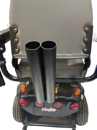 Dual Walking Stick/Crutch Holder for Mobility Scooter, Heavy Gauge Steel, Powder Coated