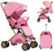 MUL-BOUTIQUE Passeggino Bebe Comfort, Passeggino a canna compatto 0-36 kg, Passeggino da viaggio con cotone e zanzariera, ruota assorbente gli urti e antideflagrante (G3-Lin rosa)