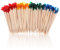 Dimeho 1000 palillos de madera con volantes, palillos de dientes para cóctel, palillos de dientes con sabores con varios colores, palillos decorativos de 2.5 pulgadas, palillos de dientes elegantes