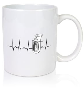 Tuba Herzschlag | Motiv Musiker | Musik Instrument - Tasse Weiss - Kaffeetasse/Geschenk/Familie