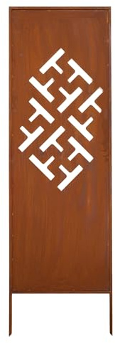 Kapaga - Sichtschutz Metall - 160 cm x 50 cm - Edelrost - Rostoptik Sichtschutz für Garten - Sichtschutzelement - Sichtschutzwand - Gartendekoration Zaun - Rost (Muster 4)